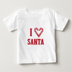 私はサンタを愛します ベビーTシャツ