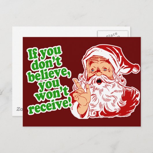 私はサンタクロースで信じます シーズンポストカード (正面/裏面)