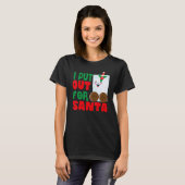 私はサンタクロースのクッキーのミルクのクリスマスに出た Tシャツ (正面フル)
