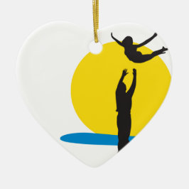 私はサンタモニカオリジナル筋肉ビーチを愛します セラミックオーナメント