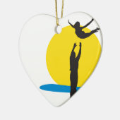 私はサンタモニカオリジナル筋肉ビーチを愛します セラミックオーナメント (左)