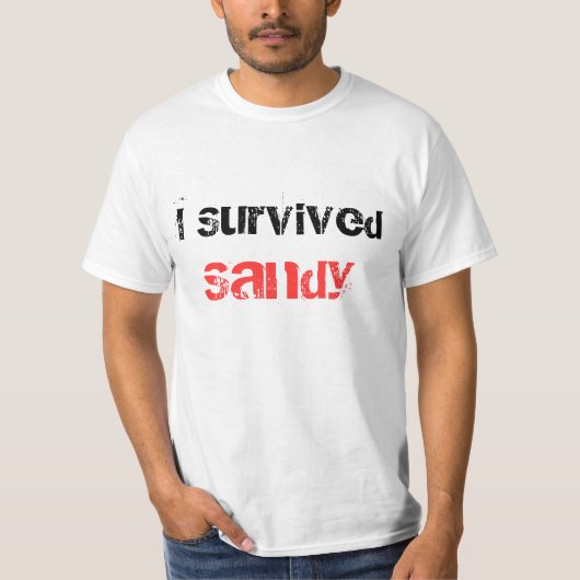 私はサンディのTシャツを生き延びました Tシャツ (正面)