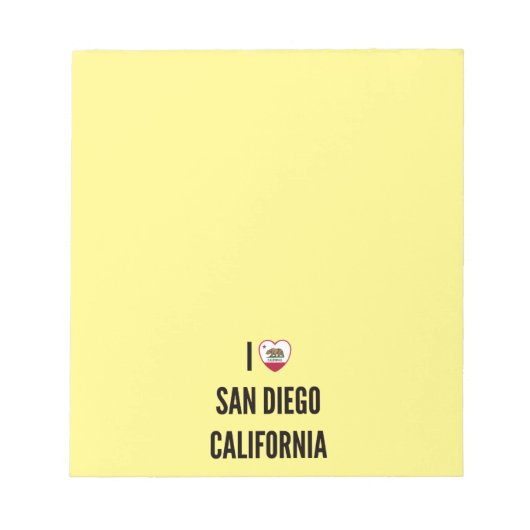 私はサンディエゴカリフォルニアが大好き ノートパッド (正面)