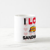 私はサンドイッチを愛します コーヒーマグカップ (中央)