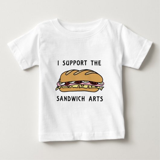 私はサンドウィッチアーツを応援する ベビーTシャツ (正面)