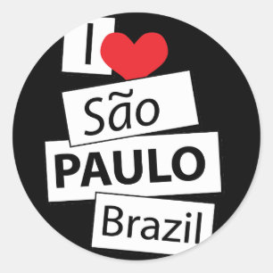 私はサンパウロブラジルを愛します ラウンドシール