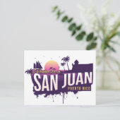 私はサンファンプエルトリコのヴィンテージサンにむしろ居たい ポストカード (スタンド正面)