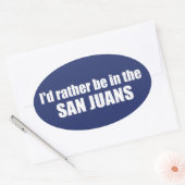 私はサン・ジュアンに行きたい 楕円形シール (封筒)