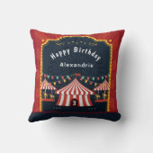 私はサーカスの子ども誕生日のパーソナライズが大好き アウトドアクッション (裏面)