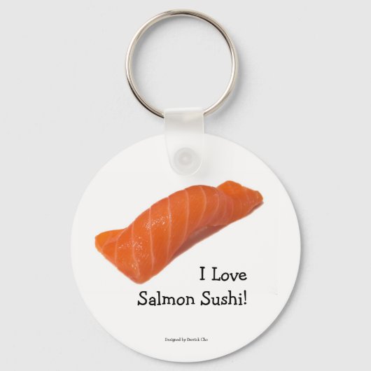 私はサーモンすしキーチェーンが大好き キーホルダー (正面)