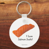 私はサーモンすしキーチェーンが大好き キーホルダー (正面)