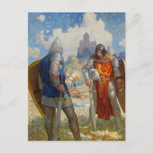 私はサーLauncelot du Lake, c.1922年N.C.ワイエス著 ポストカード (正面)