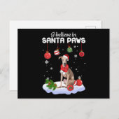 私はサ信じンタのポーズグレイハウンドイタリアンギフトで シーズンポストカード (正面/裏面)