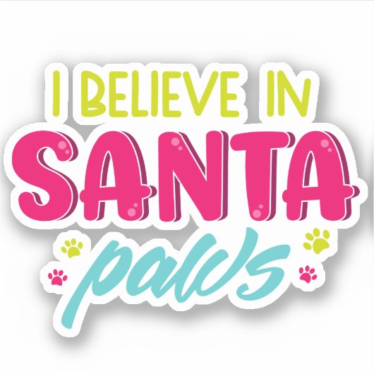 私はサ信じンタの足のペット犬 シール (正面)