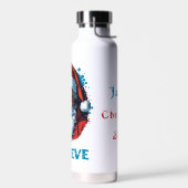 私はサ信じンタクラウスグラフィティスタイルデザイン ウォーターボトル (左面)