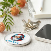 私はサ信じンタクラウスグラフィティスタイルデザイン キーホルダー (側面)