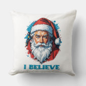 私はサ信じンタクラウスグラフィティスタイルデザイン クッション (正面)