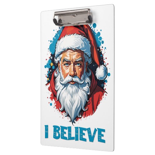 私はサ信じンタクラウスグラフィティスタイルデザイン クリップボード (左)