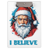 私はサ信じンタクラウスグラフィティスタイルデザイン クリップボード (正面)