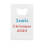 私はサ信じンタクラウスグラフィティスタイルデザイン クレジットカード栓抜き (裏面)