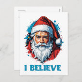 私はサ信じンタクラウスグラフィティスタイルデザイン シーズンポストカード (正面/裏面)