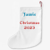 私はサ信じンタクラウスグラフィティスタイルデザイン スモールクリスマスストッキング (裏面)