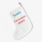 私はサ信じンタクラウスグラフィティスタイルデザイン スモールクリスマスストッキング (裏面 (吊り時))