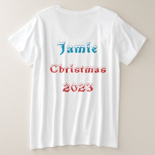 私はサ信じンタクラウスグラフィティスタイルデザイン プラスサイズTシャツ (デザイン裏面)