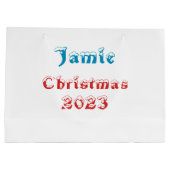 私はサ信じンタクラウスグラフィティスタイルデザイン ラージペーパーバッグ (裏面)