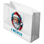 私はサ信じンタクラウスグラフィティスタイルデザイン ラージペーパーバッグ (正面アングル)