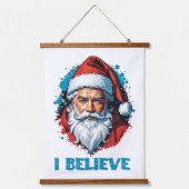 私はサ信じンタクラウスグラフィティスタイルデザイン 吊り下げ型タペストリー (正面)