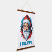 私はサ信じンタクラウスグラフィティスタイルデザイン 吊り下げ型タペストリー (傾斜あり)