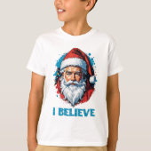 私はサ信じンタクラウスグラフィティスタイルデザイン Tシャツ (正面)