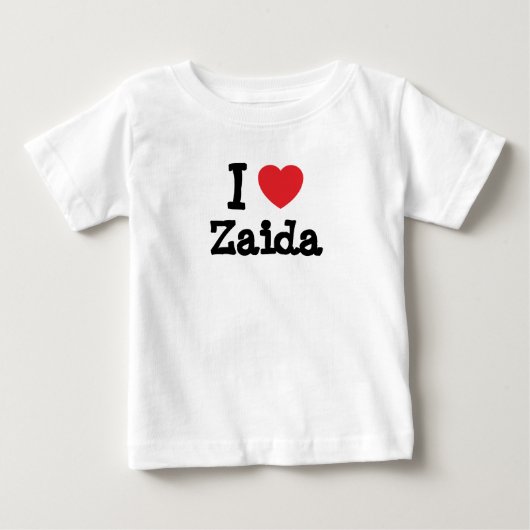 私はザイーダのハートTシャツが大好きです ベビーTシャツ (正面)