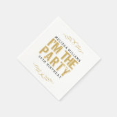 私はザパーティー金ゴールドグリッターハピー50誕生日 スタンダードカクテルナプキン (角)