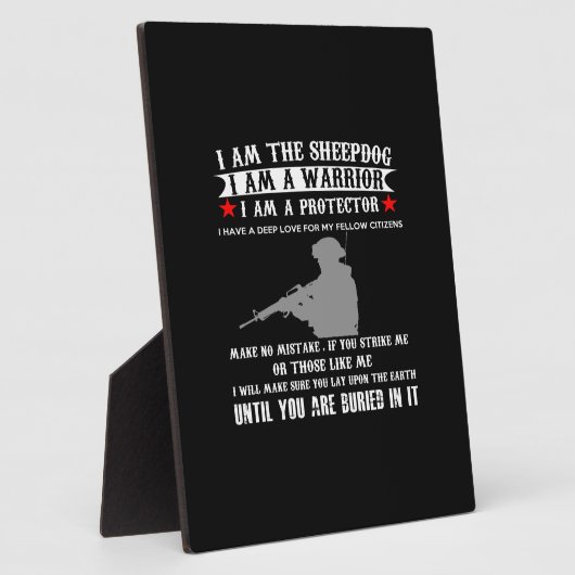 私はシェプドッグ私は戦士で私は守護者である フォトプラーク (側面)