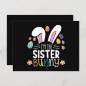 私はシスター・バニー・イースターの家族のマッチング ポストカード (正面/裏面)