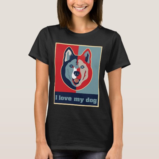 私はシベリアのハスキー犬が大好き Tシャツ (正面)