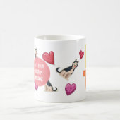 私はシベリアのハスキー犬のペットのハートが白熱［赤熱］光を放つ大好き コーヒーマグカップ (中央)