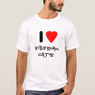 私はシベリア猫を愛します Tシャツ