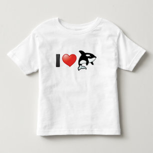 私はシャチを愛します トドラーTシャツ