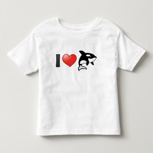 私はシャチを愛します トドラーTシャツ (正面)