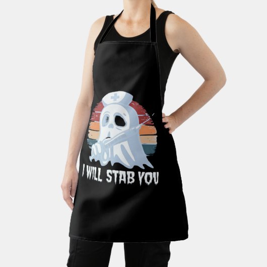 私はシャツを刺す、幽霊ナースハロウィーンヴィン エプロン (インサイチュ)