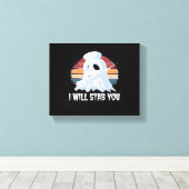 私はシャツを刺す、幽霊ナースハロウィーンヴィン キャンバスプリント (インサイチュ (ウッドフロア))