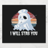 私はシャツを刺す、幽霊ナースハロウィーンヴィン スパークリングワインラベル (シングルラベル)