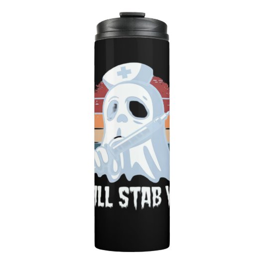 私はシャツを刺す、幽霊ナースハロウィーンヴィン タンブラー (正面)