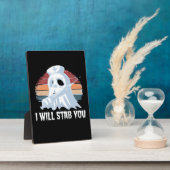 私はシャツを刺す、幽霊ナースハロウィーンヴィン フォトプラーク (側面)