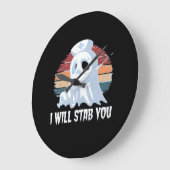 私はシャツを刺す、幽霊ナースハロウィーンヴィン ラージ壁時計 (傾斜)