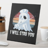 私はシャツを刺す、幽霊ナースハロウィーンヴィン 台座サイン (インサイチュ)