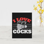 私はシャトルバ遊ーディバドミントンが大好き カード (黄色い花)